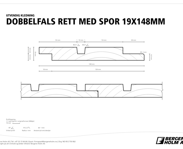 Profilbilde av ÆDEL Kledning Dobbelfals rett med spor