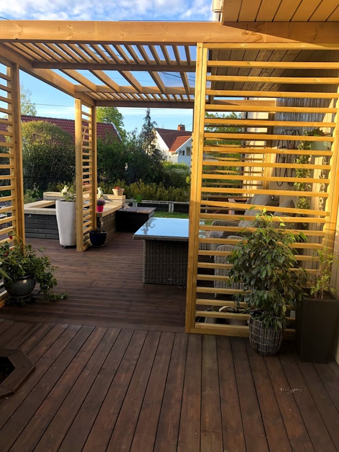Uteromsprisen Platting Terrasse Pergola Spiler4
