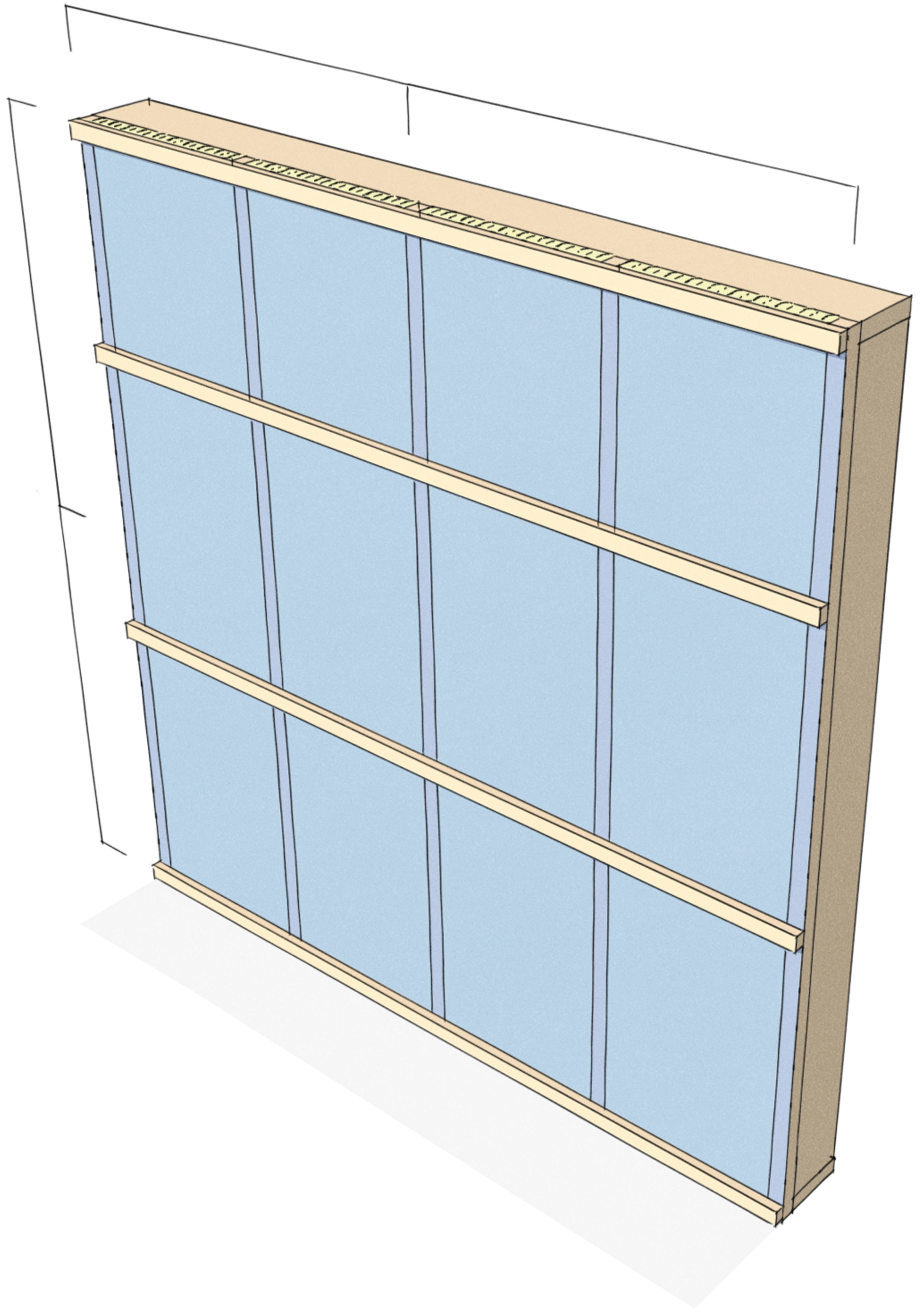 Guide Panel Stående Panel Vegg Mål Opp Veggen 1