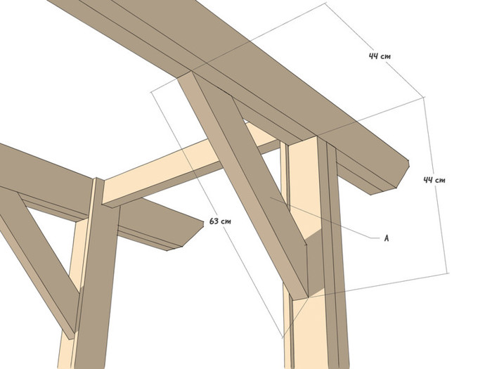 Guide Pergola Hengekoeye Med Fire Stolper 09 Skraastoetter Size Large