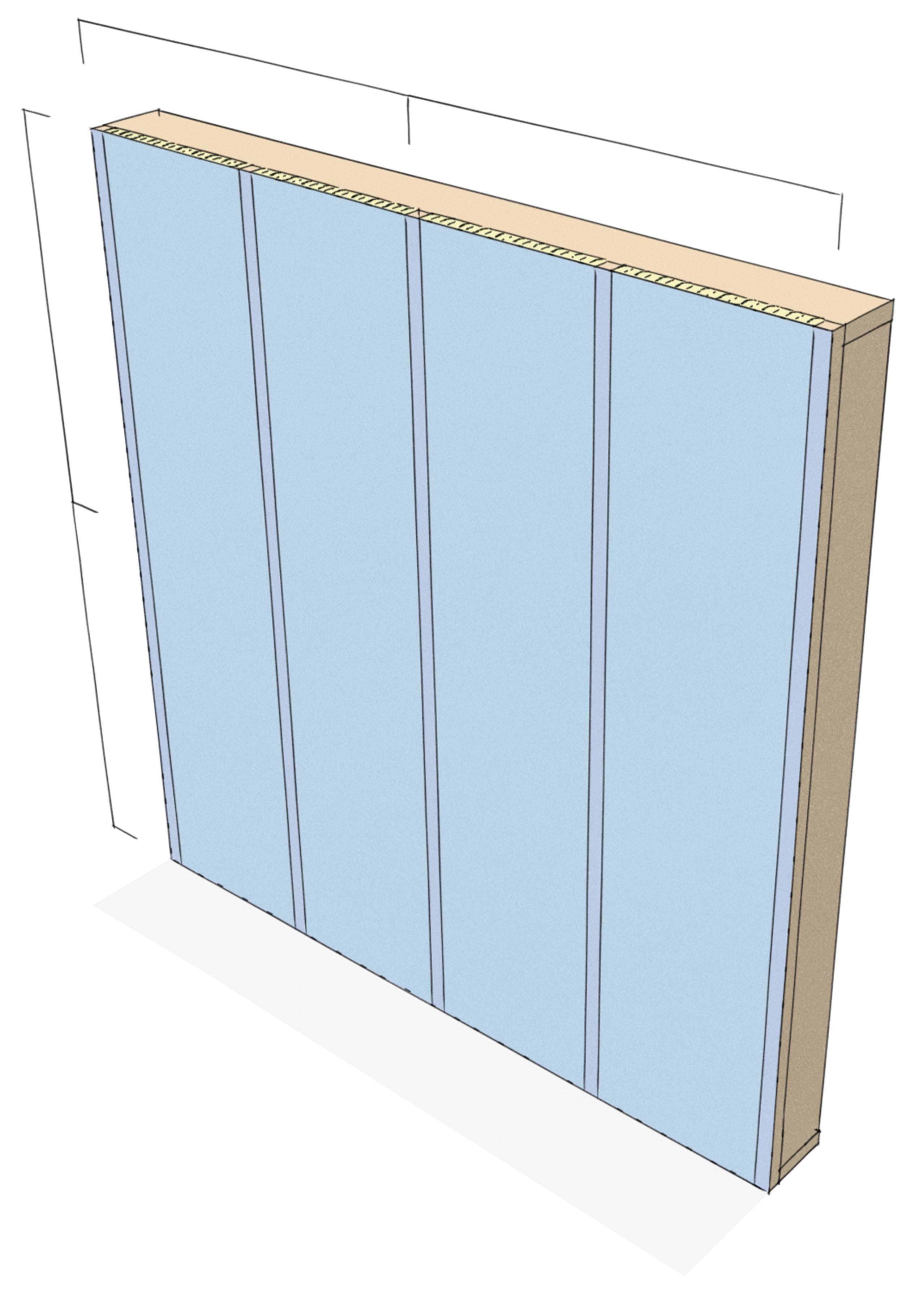 Guide Panel Liggende Vegg Mål Opp Veggen 1